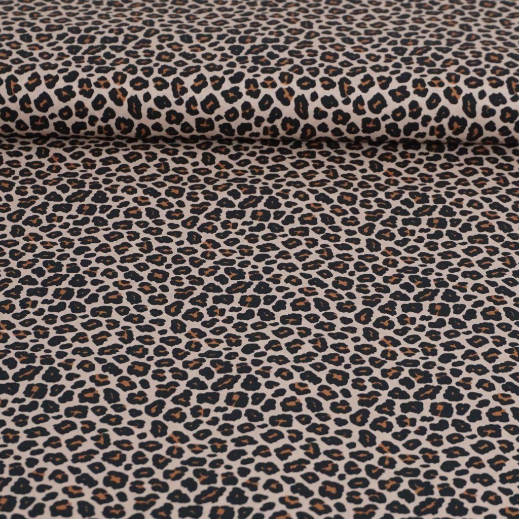 Baumwollstoff Motivdruck Leo Animalprint braun beige